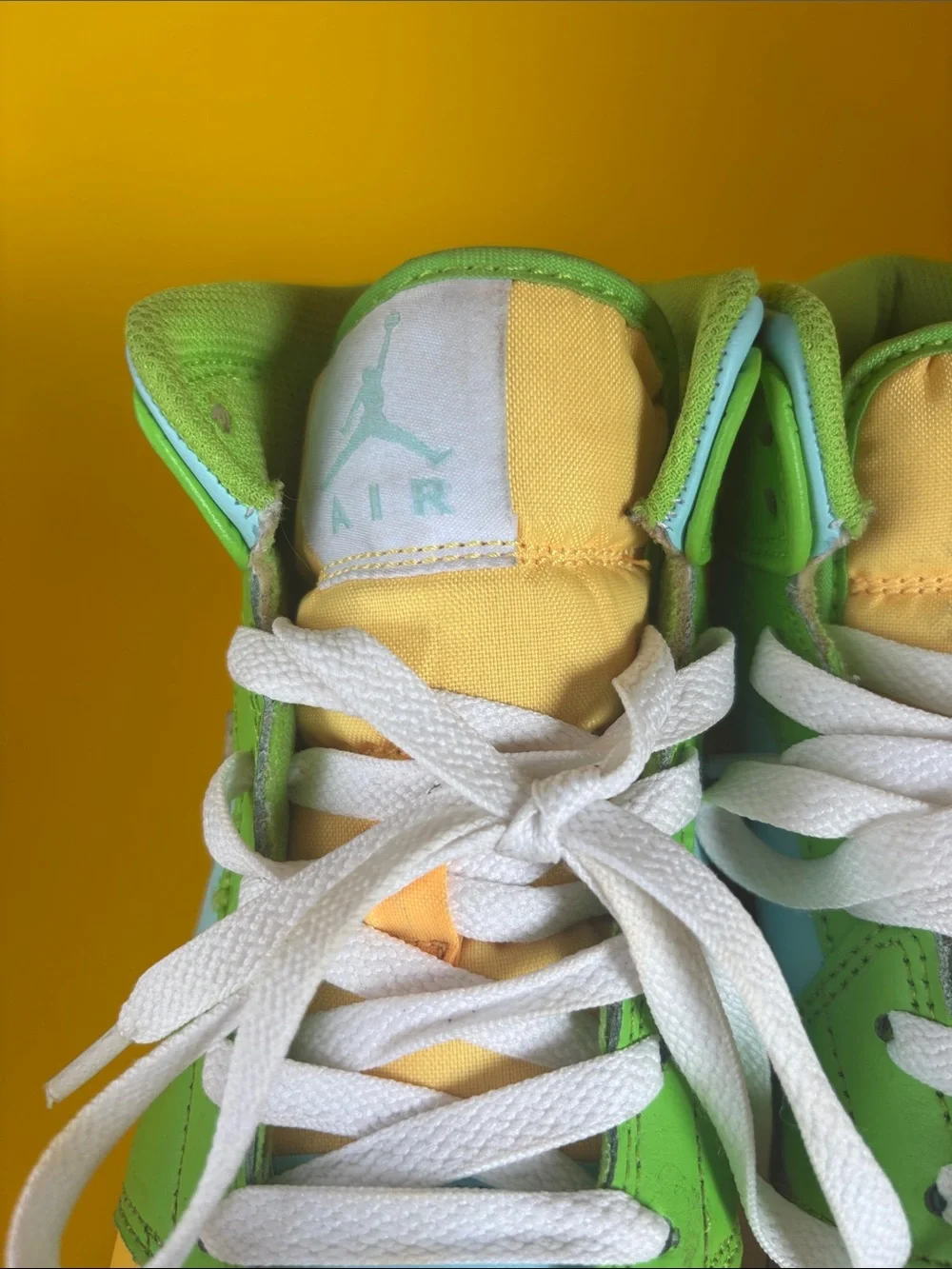 Nike Kids Mid-Top Sneakers in Yellow, Green & Light Blue